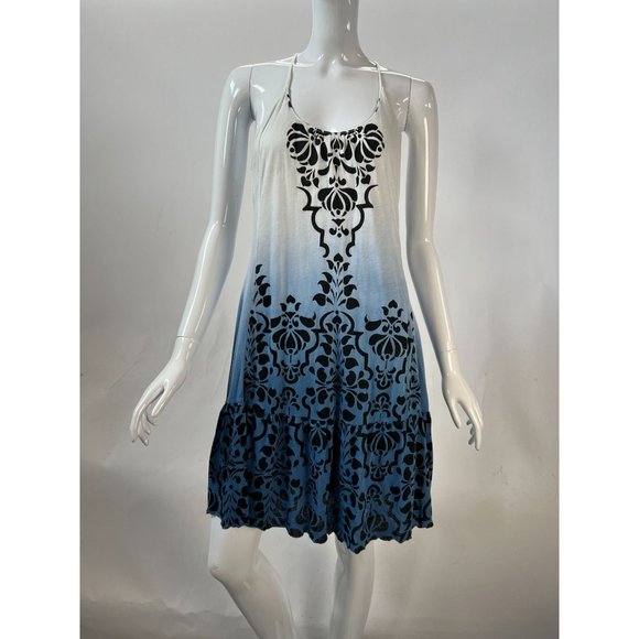 Testament Spaghetti Stap Ombre Sun Dress Size Medium Blue Cotton Blend - Picture 6 of 16